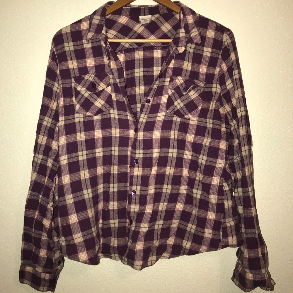 Purple plaid Button Down